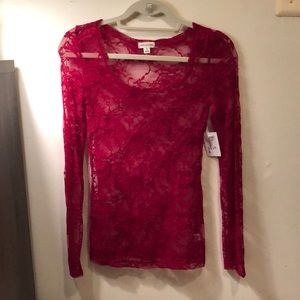 NWT Zenana Outfitters lace long sleeve shirt